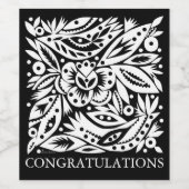 BW Bird Art Cutouts Vin Étiquette (Étiquettes simples)