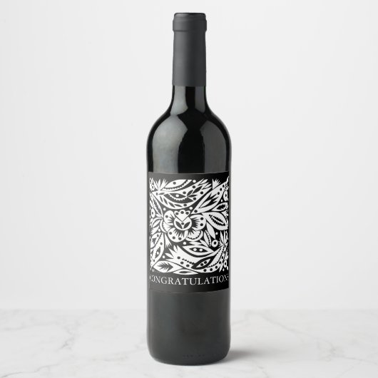 BW Bird Art Cutouts Wine Label Wijn Etiket (Voorkant)