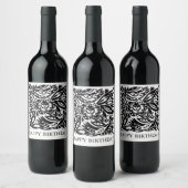 BW Bird Art Cutouts Wine Label Wijn Etiket (Flessen)