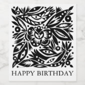 BW Bird Art Cutouts Wine Label Wijn Etiket (Enkel label)