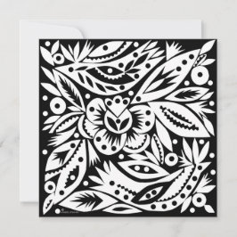 BW Birds Papercut Kaart