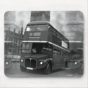 BW Black & White London Bus & Big Ben Muismat