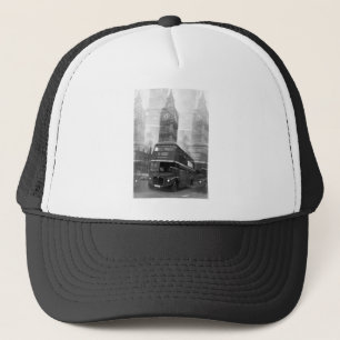 BW Black & White London Bus & Big Ben Trucker Pet