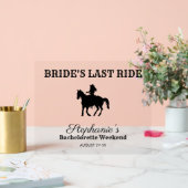 BW Bride's laatste rit Bachelorette Weekend Acryl Bord (Huwelijk)