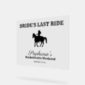 BW Bride's laatste rit Bachelorette Weekend Acryl Bord (Hoek)