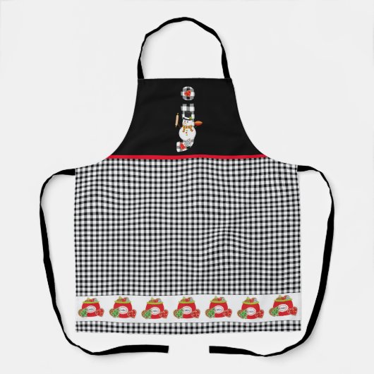 BW Buffel controleert patroon monogram J | Sneeuwm Schort (Voorkant)