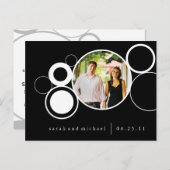 BW Circles Sla de datum op Aankondigingskaart (Voorkant / Achterkant)