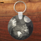 BW-eekhoorn en maan Sleutelhanger (Voorkant)