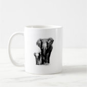 BW Elephant & Baby Elephant Koffiemok (Links)