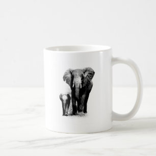BW Elephant & Baby Elephant Koffiemok