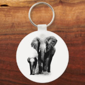 BW Elephant & Baby Elephant Sleutelhanger (Voorkant)