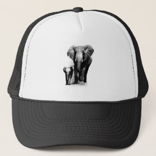 BW Elephant & Baby Elephant Trucker Pet