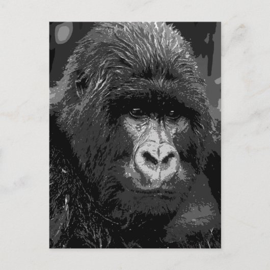 BW Gorilla Face Briefkaart (Voorkant)