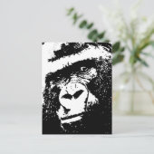 BW Gorilla Face Briefkaart (Staand voorkant)