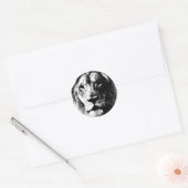 BW Lion Face Ronde Sticker (Envelop)