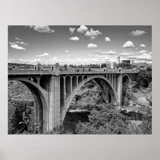 BW MONROE STREET BRIDGE VAN SPOKANE POSTER (Voorkant)