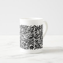 BW Oiseaux découpes de l'os Chine Mug