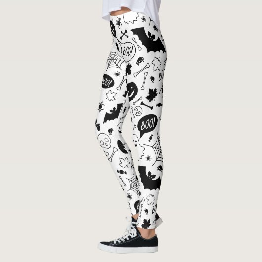 BW Pattern Art Halloween Pattern Halloween Art Leggings (Links)
