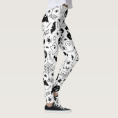 BW Pattern Art Halloween Pattern Halloween Art Leggings (Rechts)
