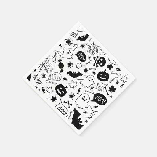 BW Pattern Art Halloween Pattern Halloween Art Servet (Hoek)