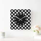 BW Polka Dot Square Wall klok (Huis)
