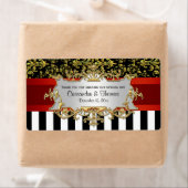 BW Stripe, Black Gold Damask H Wine Flaconetiket Etiket (Insitu)