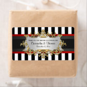 BW Stripe, Noir Rouge Ruban H Étiquette bouteille  (En situation)