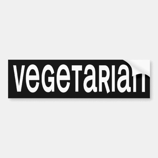 BW_vegetariër Bumpersticker (Voorkant)