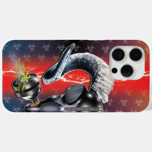 BW! WAARSCHUWING BIOLOGISCH GEVAAR! SKULL Case-Mate iPhone CASE (Achterkant (horizontaal))