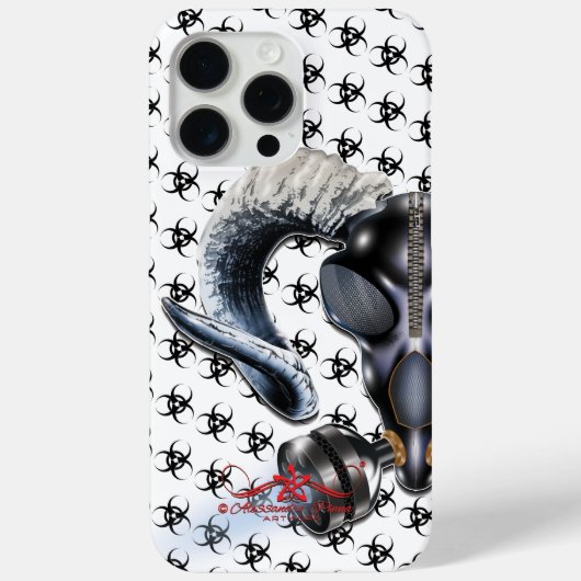 BW! WAARSCHUWING BIOLOGISCH GEVAAR! SKULL Case-Mate iPhone CASE (Achterkant)