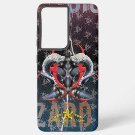 BW! WAARSCHUWING BIOLOGISCH GEVAAR! SKULL SAMSUNG GALAXY HOESJE