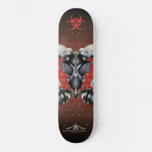 BW! WAARSCHUWING BIOLOGISCH GEVAAR! SKULL SKATEBOARD