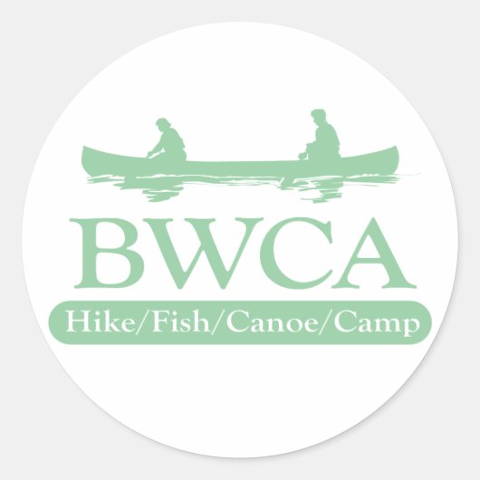 BWCA/Hike Fish Canoe Camp Ronde Sticker (Voorkant)
