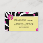 BWP de jaune de zèbre de carte de visite de fleur (Dos)