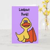 BX- Funny Duck Verjaardag Kaart (Gele Bloem)