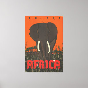By Air Africa Reisposter Canvas Afdruk