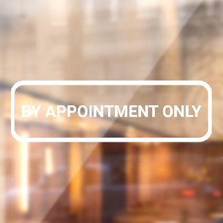 By Appointment Only Window Decal, Customizable Raamsticker