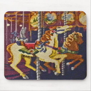 BY- Carousel Horses Mousepad Muismat