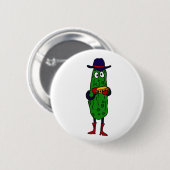 BY- Funny Pickle Palling Harmonica Cartoon Ronde Button 5,7 Cm (Voorkant /achterkant)