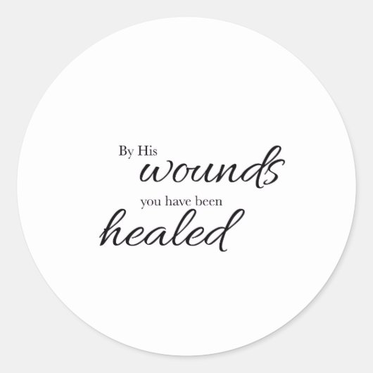 By His Wounds Verse Art Sticker (Voorkant)