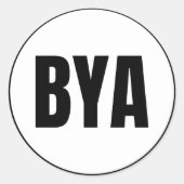 BYA - Sticker rond classique de frontière (Devant)