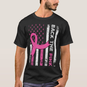 Byck het roze lint Amerikaanse vlag borstkanker A T-shirt