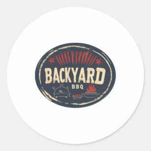 Byckyard BBQ met vrienden en familie Ronde Sticker