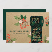 Bye 2020 we rolden met het geruite toiletpapier ro feestdagenkaart (Voorkant / Achterkant)