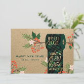 Bye 2020 we rolden met het geruite toiletpapier ro feestdagenkaart (Staand voorkant)
