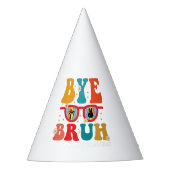 Bye Bruh Leraar Gelukkig Laatste Dag van School Zo Feesthoedjes (Voorkant)