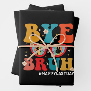 Bye Bruh Leraar Gelukkig Laatste Dag van School Zo Inpakpapier Vel