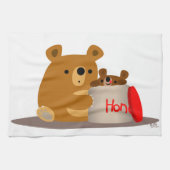 Bye Bye Honey ! Cute Ours Cartoon Serviette de cui (Horizontal)