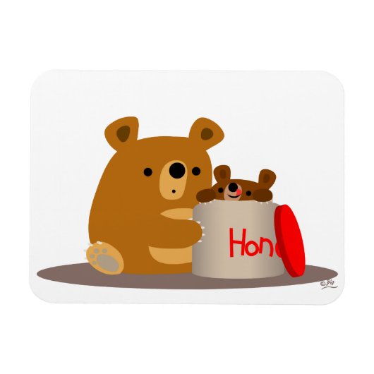 Bye Bye Honey ! Magnet souple pour les ours en car (Horizontal)