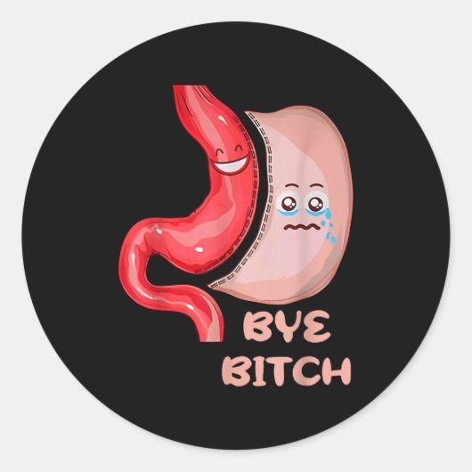 Bye Funny Gastric Sleeve Surgery Stomach Ronde Sticker (Voorkant)